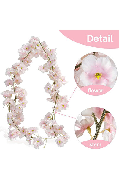 Choice1 1PC Pink 1PC Artificial Sakura Flowers Vine Wedding Outdoor Garden Ro...