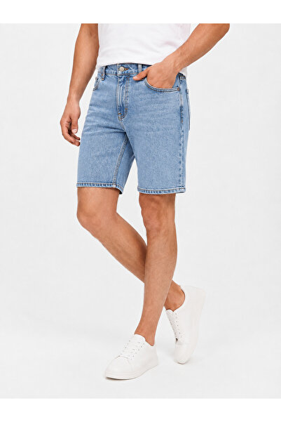 MODA NAZAN Erkek Denim Bermuda Günlük Rahat Kesim Jean Şort