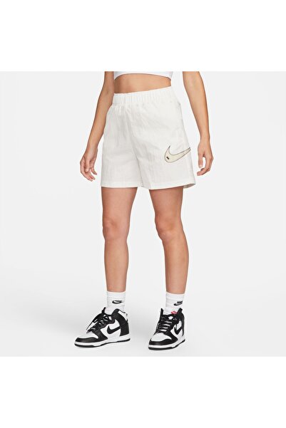 Nike W NSW SWSH WVN HR SHORT DM6752-030 Εκρού L