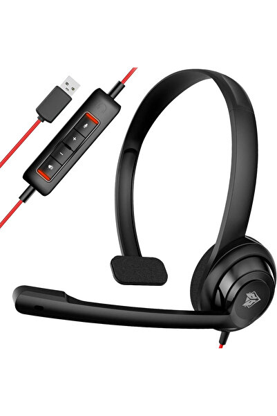 Choice11 سماعة رأس USB أحادية المنفذ NUBWO HW02 مع ميكروفون لإلغاء الضوضاء، س...