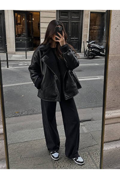 D'RECCY Women's Oversized Jacket with Fur Inside