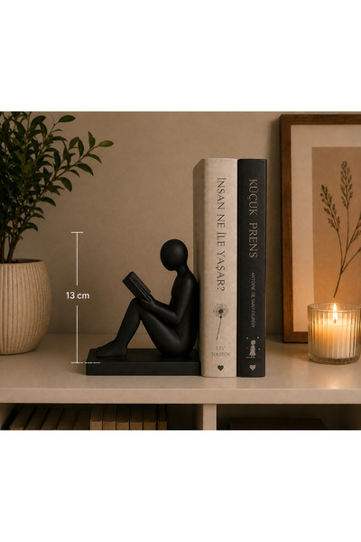 SİAL STUDIO Kitap Okuyan Minimal Dekoratif Kitap Tutucu Biblo – Modern Kitapl...