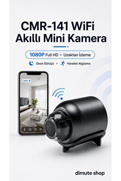 Dimute Shop 1080P HD WiFi Mini Güvenlik Kamerası – Kablosuz 2.4GHz, 160° Döne...