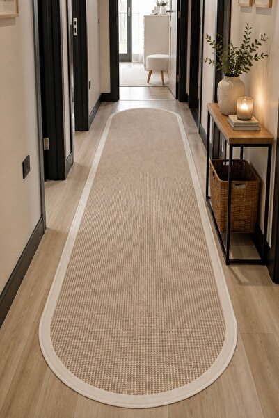VOPTEKS Oval Vizon Halı Yolluk Makinede Yıkanabilir Kaymaz Taban Halı