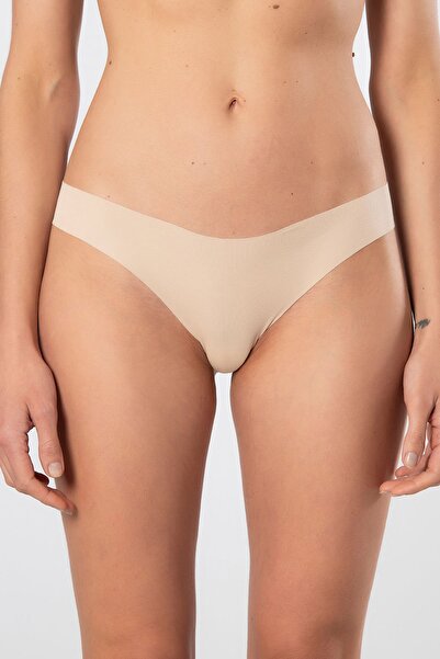 TÜREN Women's Laser Cut Cotton Bikini Panties 907/Tan