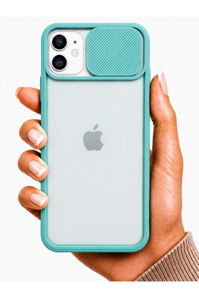 noktaks Apple iPhone 12 Case Camera Sliding Matte Back Surface Color Frame Le...