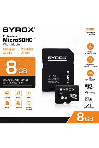 Syrox 8GB MİCRO SD KART(HAFIZA KARTI)