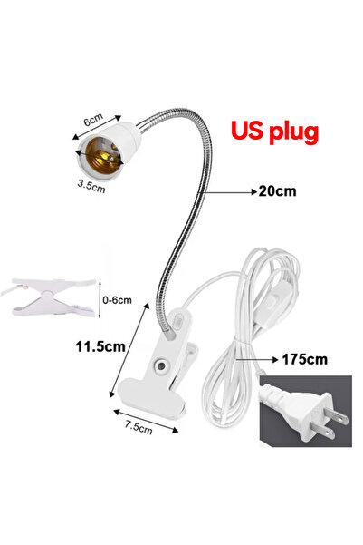 Choice No light bulb US plug 360 Degrees Flexible Desk Lamp Holder E27 Base L...