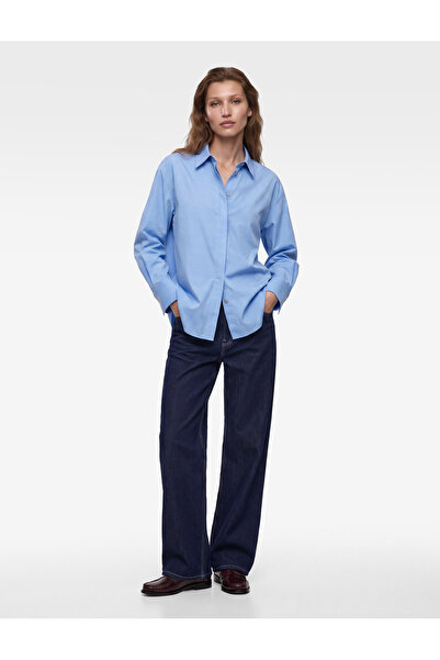 Koton Cotton Long Sleeve Oversize Poplin Shirt