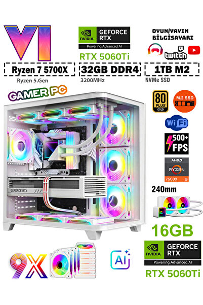 Zeiron GTA-VI X6 Ultra RTX5060Ti ⚡ 16GB ⚡ ∣ R7 5700X ∣ 32GB Ram ∣ 1TB M.2 SSD...