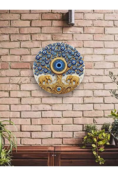 Wooden Mdf Evil Eye Beads Fertility Elephant Modern Wall Decor balcony living room Living room 24cm