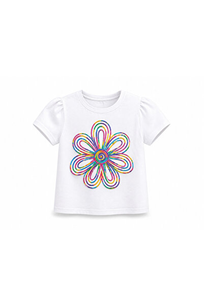 HER ŞEY NOTA www.herseynota.com Tricou colorat cu imprimeu floral pentru fete...