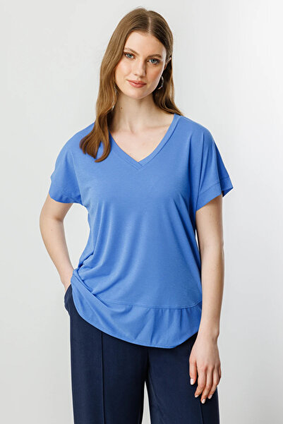 On Fashion V-Neck T-Shirt with Pieces-71476