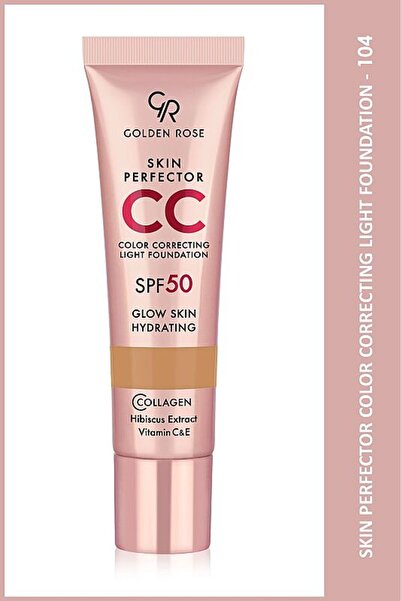 Golden Rose Skin Perfector CC Light Foundation No: 104 Warm Honey - SPF 50 Ko...