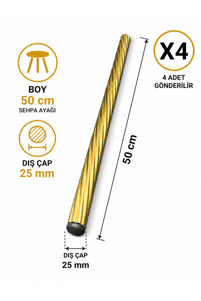 Home 50 cm Coffee Table Leg Metal Auger Set of 4 + Connection Apparatus Durab...