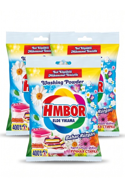 HMBOR MATİK HMBOR Elde Yıkama Çamaşır Tozu 400 gr x 3 Adet Avantaj Paket Güçl...