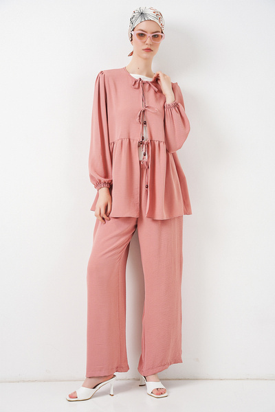 Bigdart Γυναικείο Παντελόνι Τουνίκ με Δαντέλα στο Μπροστινό Μέρος και Σετ Δύο...