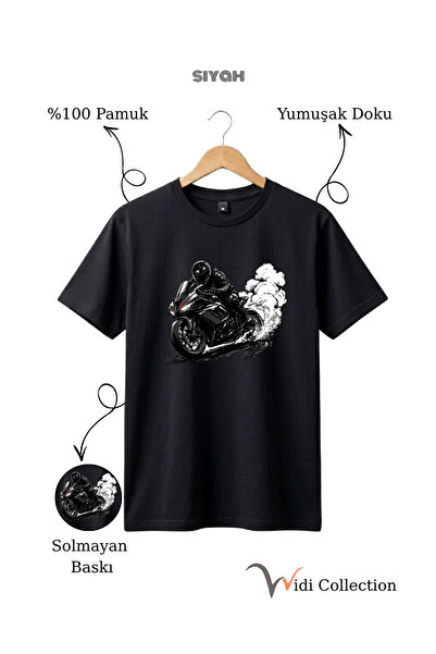 WİDİ Μπλουζάκι Unisex με σχέδιο Racing Motor Drift, 100% βαμβάκι, κανονική εφ...