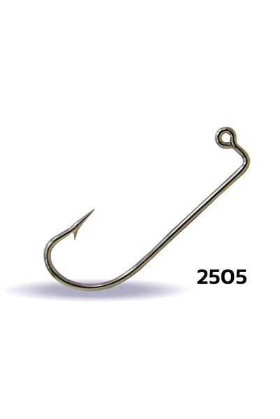 YOUVELLA 2505 Jig Head İğnesi Dövme Delikli Uzun 100lü Kutu Nikel Standart - 1-0