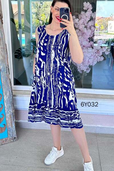 İnce Topuk Φόρεμα βισκόζης με βολάν και μηδενικά μανίκια 6y032