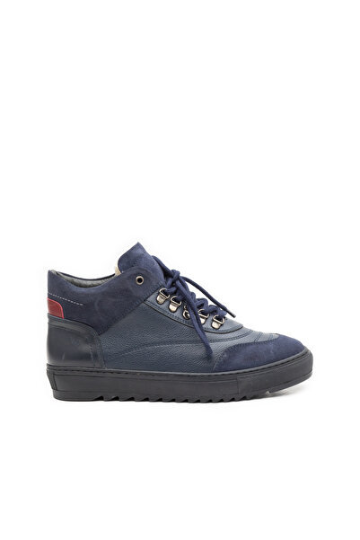 UrbanShoes Men's Genuine Leather boots, Leofex - 906 Blue Box Velour