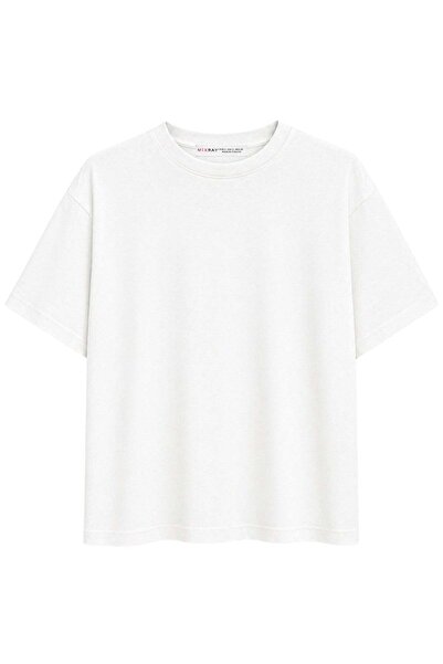 Mixray 2101 Γυναικείο μπλουζάκι με λαιμόκοψη ποδηλάτου, μαλακό, υπερμεγέθη, β...