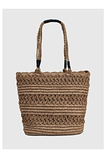 Luminos Butik Ψάθινη τσάντα σε χρώμα καμηλό CNT1075