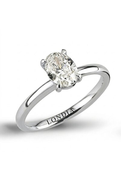 Londia Jewellery 18 AYAR ALTIN 1,00 KARAT DOĞAL PIRLANTA OVAL TEKTAŞ “MODERN”...