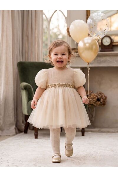 Cherrys Bebek Luxurious Design Embroidered Tulle Baby Dress - Stylish Casual ...