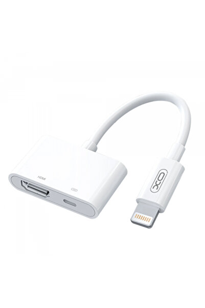 XO Design Adaptor Audio si Video Lightning - HDMI/ Lightning HUB005, Alb