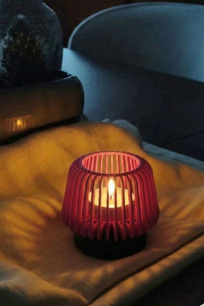 Croitacraft Dekoratif Tealight Mumluk - Masaüstü Aydınlatma -Pembe 1 adet - 7...