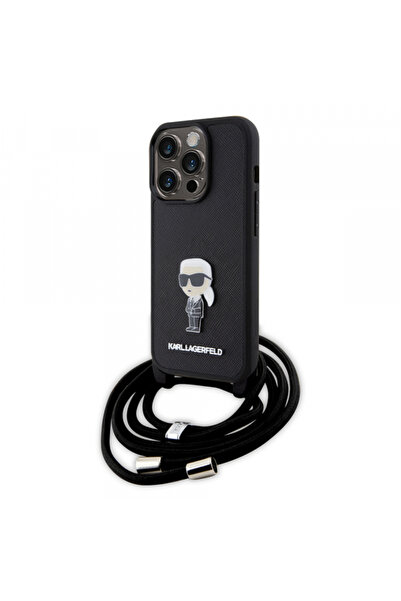 Stef's Cat Θήκη για Apple iPhone 15 Pro, Karl Lagerfeld, Saffiano, Μεταλλική ...