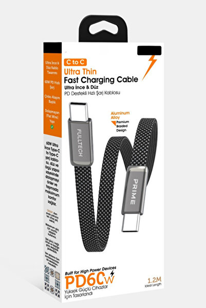 Vetech 1.2 Metre Premium Şarj Kablosu Samsung, Xiaomi, İphone 15/16/17 Huawei Uyumlu Type-C to Teype-C Kablo