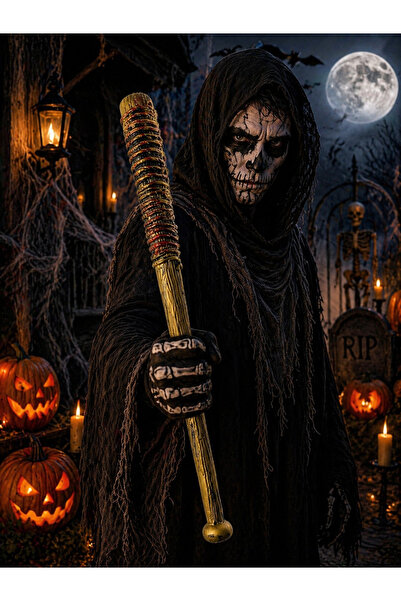 PARTİPORT Cadılar Bayramı Dikenli Sopa 62 cm Plastik Halloween Kostüm Aksesua...