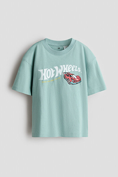 H&M Baskılı Oversize Tişört