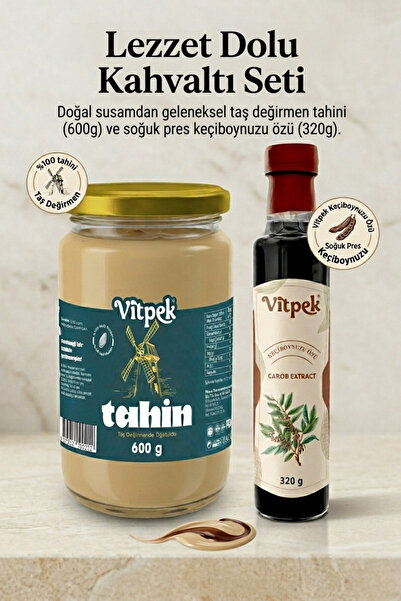 Vitpek Taş Değirmen Tahin 600g & Keçiboynuzu Özü 320g