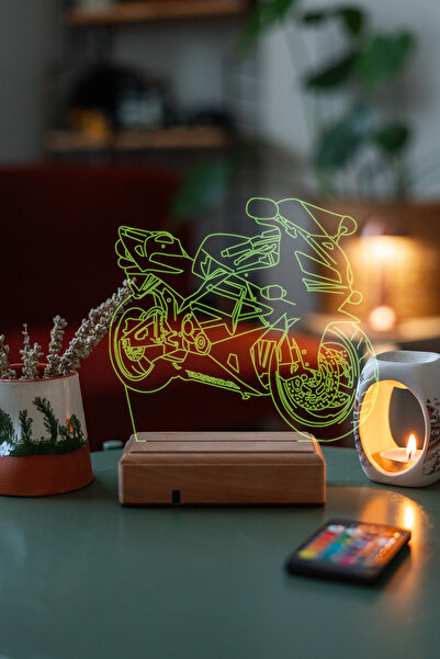 Modiwa Design Honda CBR Motor İsimli Hediyelik 16 Renkli Kumandalı Gece Lambası