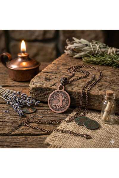 Zib Grips Velvet Copper Tree of Life Celtic Copper Pendant Handmade Boho Spiritual Gift