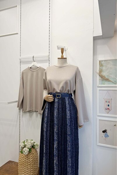 Faya Boutique Bej Osyho Kumaş Bluz