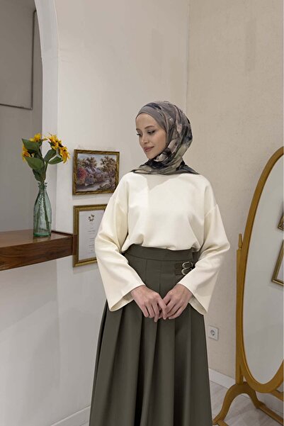Faya Boutique Ekru Osyho Kumaş Bluz