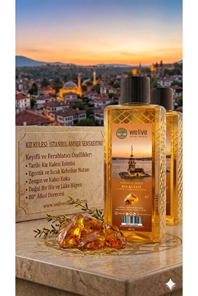 Welive İSTANBUL SERİSİ KIZ KULESİ AMBER KOLONYASI 400 ML 80 DERECE (ANADOLU S...