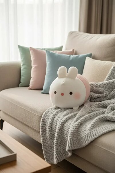 Miniso Lisanslı Beyaz Tavşan Peluş Oyuncak 30 Cm – Yumuşacık Sarılmalık Sevim...