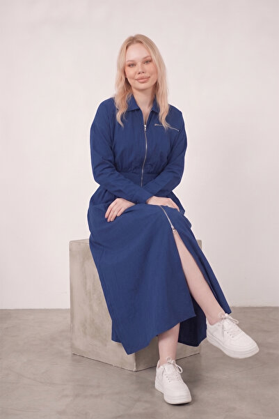 Suede Style 5827 - Κομψό, άνετο καλοκαιρινό γυναικείο φόρεμα από ποπλίνα με φ...