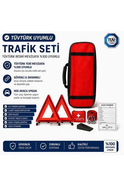 BCT STORE Muayene ve yönetmeliğe uygun araç trafik seti - 2 adet metal ayaklı...