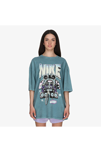 Nike Sportswear Os SS Tee Kadın Mavi Tişört(YOUSPORTSWEAR)