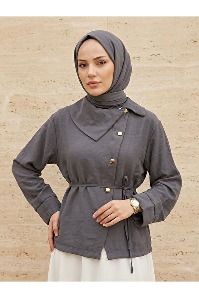 Naknaku تونيك بأزرار متقاطعة - أنثراسايت