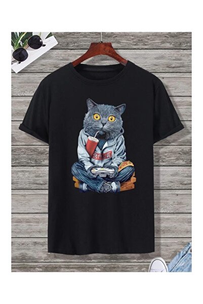 bellanova Sila Trend Unisex Black Oversize Printed T-Shirt Streetwear Comfort...