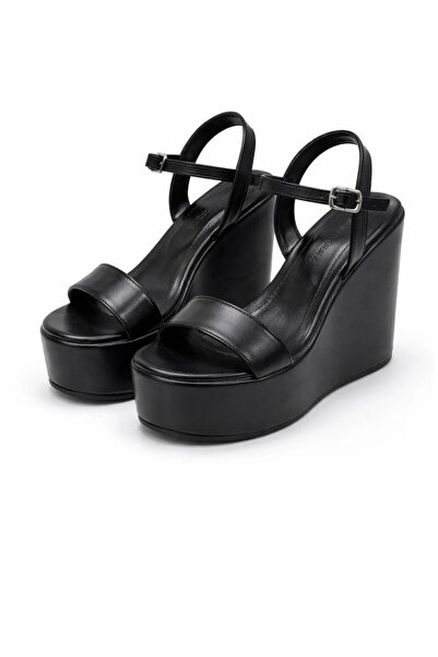 POLENS Piele Piele Neagră Tocuri înalte Sandale cu platformă Pantofi