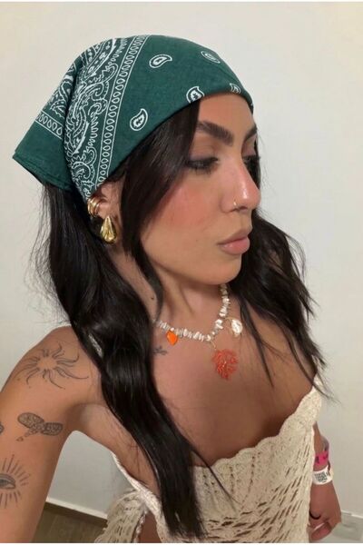 Goldmine Bandană unisex 100% bumbac verde smarald