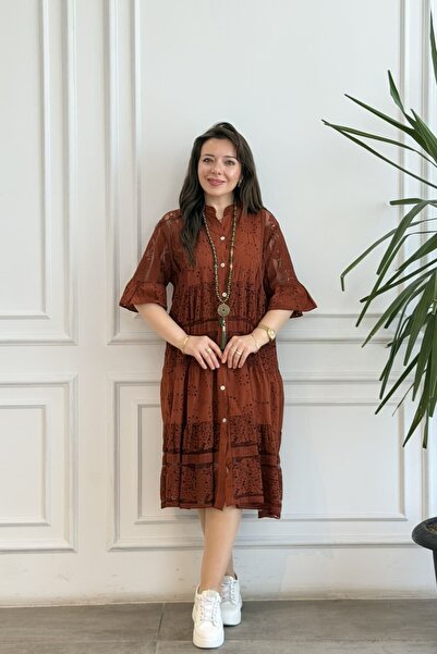 yb yağmur butik Lace Short Sleeve Cotton Dress